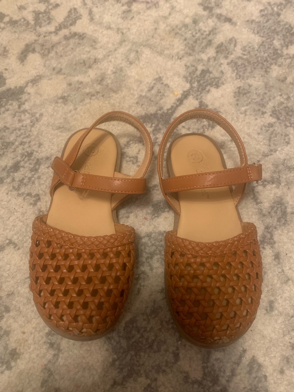 Cat & Jack Tan Woven Ankle-Strap Sandals for Kids